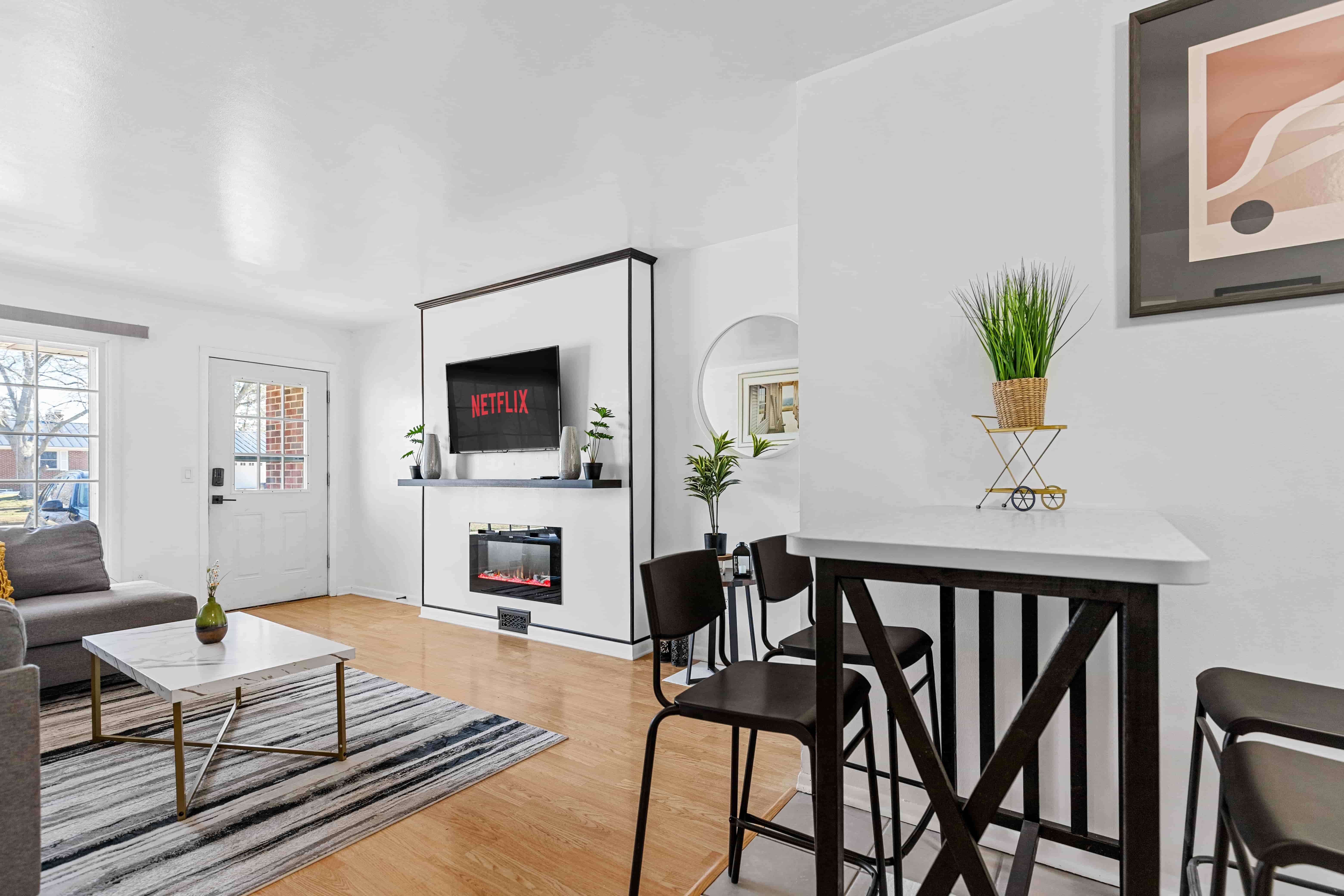 Clean, bright living room after a Vanilla Cleaners visit