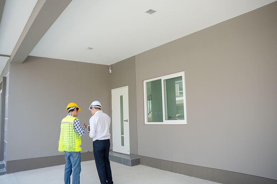 Walkthrough of a newly built home before post construction cleaning